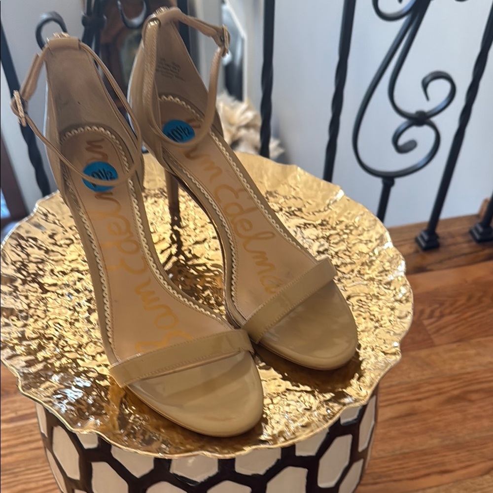 Sam Edelman Tan Suede Heels with Ankle Strap